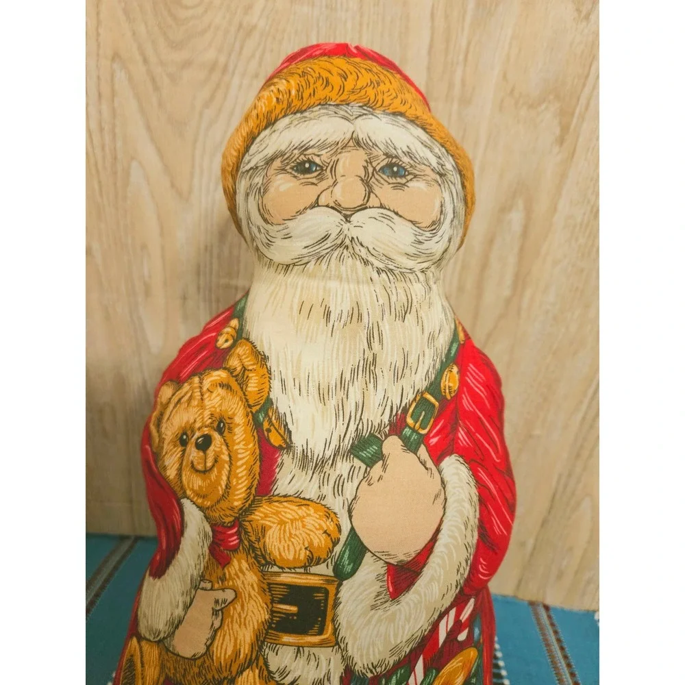 Vintage Cranston Father Christmas Soft Sculpture Santa Claus Fabric Pillow